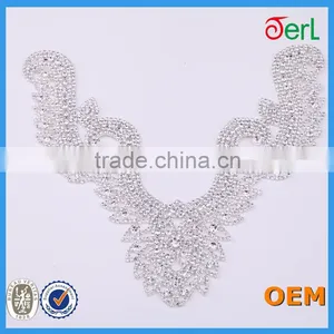 Large Wedding Dress Rhinestone Lace Trimmings for Dress Decoration thumbnail-1