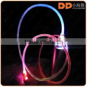 New Premium Color Changing 2.0 Gold Plated Sync Data Cable Glowing LED Charger Charging Cable for Android thumbnail-2