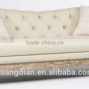 French Style Luxury Furniture Living Room Sofa White Handcrafted Tufted Sofa thumbnail-1