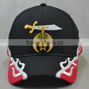Guangzhou Hat Factory Professional Custom/ 100% Cotton /6 Panel / Embroidery Logo and the Red/black Baseball Cap thumbnail-1
