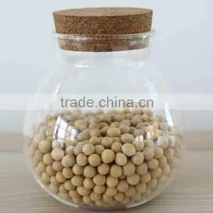 Wholesale 500ml Heat Resistant Handmade Glass Jars With Wood Lid 6303 thumbnail-2