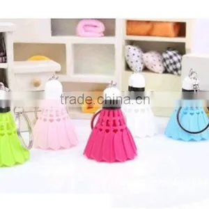 Colorful Real Feather Badminton Key /ring Chain, Cheap Price Promotion Badminton Keychain thumbnail-4