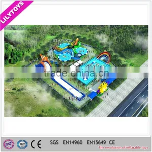 Professional Design Mobile Amusement Water Park/ Frame Pool Park for Sale thumbnail-2