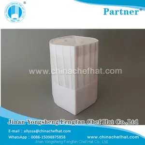 20cm Height Special White Flat Top Cook Cap With Hook and Loop thumbnail-1