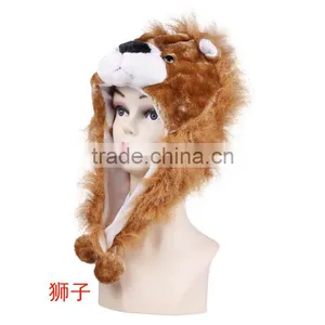 Customized Logo Husky Animal Plush Animal Head Hat thumbnail-6