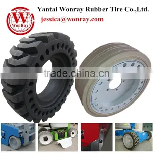 Solid Rubber Tyre Wheels for Scissor Lift Jacks 10-16.5 16x5x12 Etc. thumbnail-1
