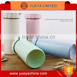 Eco-Friendly CE / EU 400 ML Wheat Stalks Style Simple Portable Drink Cup With Cover thumbnail-1