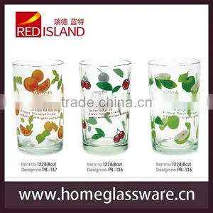8oz Decal Fruit Juice Glass Cups thumbnail-1
