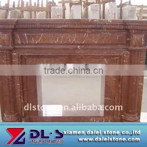 Hand Carved Red Marble Fire Place thumbnail-1