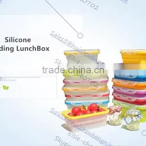 Silicone Outdoor Lunch Box Silicone Collapsible Outdoor Lunch Box Silicone NON Leaking Lunch Box thumbnail-3
