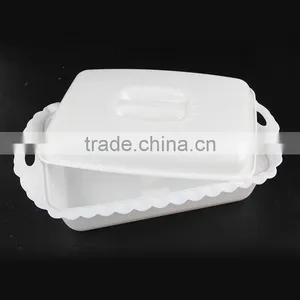Rectangular Shape Plastic Salad Bowl With Lid thumbnail-4