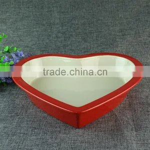 Porcelain Plate Set,stoneware Heart Shape Bakeware Personalized Plate Pizza Plate thumbnail-2