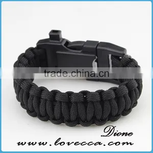 Fashion Survival Kit Paracord Bracelet With Flint Fire Starter Compass thumbnail-2