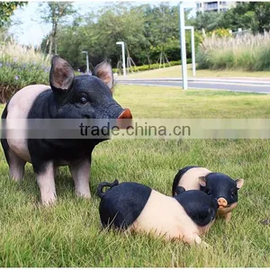 Garden Decoration Lifelike Animal Figurine Life Size Pig Statue thumbnail-4
