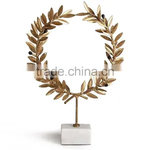 Round Leaf Gold Antique Interior Decoration Sculpture thumbnail-1