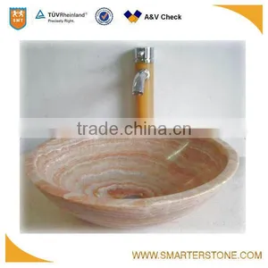 Yellow Wooden Marble Customised Hand Washing Bowls thumbnail-1