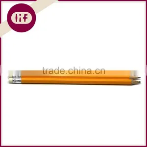 Standard Size Yellow Wooden HB Pencil Sharpened With Eraser, HB Pencil With Eraser Topper, HB Pine Pencil With Eraser thumbnail-1