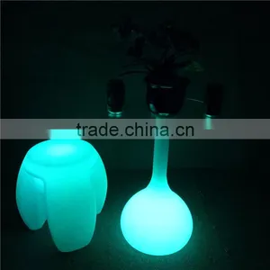 Wholesale Nightclub LED Furniture Rechargeable Illuminated LED Glass Table 48*48*58cm thumbnail-4