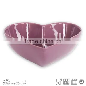 MOQ Low Amounts of Chinese-made Stoneware Bowls, Heart Shape Series Ceramic Bowls, Wholesale High Quality Bowl thumbnail-4