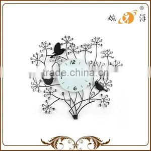 China Manufacturer Low Price Black Cute Bird Wall Clock thumbnail-1