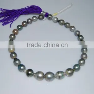 2016 Fashion 10-10.5mm Multicolor Round Tahitian Pearl Strand thumbnail-1