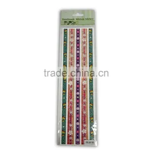 New Design Handmade Ribbon Sticker, Ribbon Sticker With Plastic Pearl and Follow, thumbnail-1