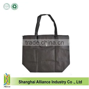 Foldable Zippered Totes Grocery Shopping Bags Bag Black Royal Blue thumbnail-1