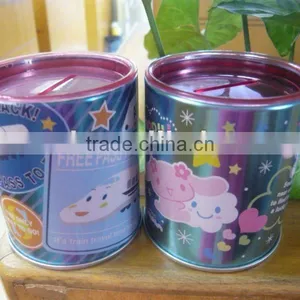 Lovely Tin Money Box With Clear Plastic Lid thumbnail-1