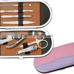 Oval PVC Case With Manicure Tools Pedicure Set Beauty Items thumbnail-1