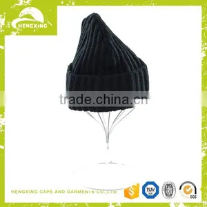 Popular High Quality Custom Leather Patch Cheap Knit Skull Beanie Hat thumbnail-4