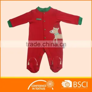 Christmas Cartoon Animal Deer Pattern Soft Cotton Baby Clothes Romper thumbnail-1