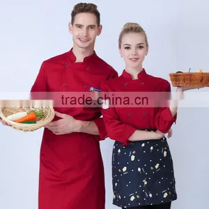 Custom Nice Design Hot Sale Factory Price Double Breasted Breathable Chef Jacket thumbnail-4