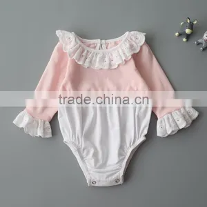 Wholesale Girls Ruffle Cotton Baby Long Sleeve Romper thumbnail-2