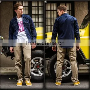 2016 Newest Style Men Fit Washed Denim Casual Shirt thumbnail-2