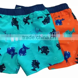 4 Way Stretch Spandex Fish Print Boy Shorts in Hawaiian thumbnail-2