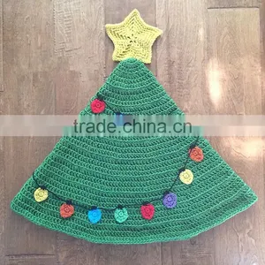Kid Diy Crochet Kit Christmas Tree Tail Blanket and Elf Hat thumbnail-5