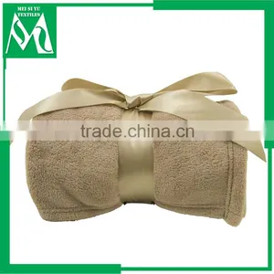 Plain Sauna Fleece Fabric Blanket Thick With Logo Travel thumbnail-1