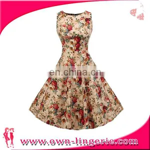 Sexy Lady Vintage Dress Retro Swing Rockabilly Pinup Party Floral Dress thumbnail-1