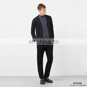 Black Knitwear as Long Sleeve Autumn Jumper Cardigan of Men Sweater 2017 thumbnail-5