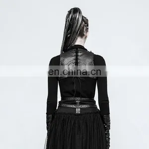 Punk Rave Gothic Black Chest Harness-top S-221 thumbnail-3