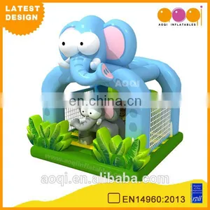 2017 AOQI Newest Design Elephant Family Mini Inflatable Jumper Bouncer for Kid With Free EN14960 Certificate thumbnail-1