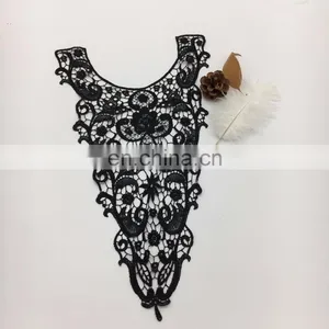 OLN14768 OLN14768 Elegant Black Neck Lace Design Ladies Suit Chemical Neck Design Lace thumbnail-1