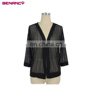 Stripe Jacquard Lace Woman Short Cardigan Bolero thumbnail-4
