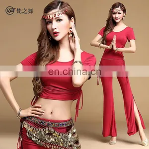 T-5115 Modal Summer Short Sleeve Practice Belly Dance Costume thumbnail-1
