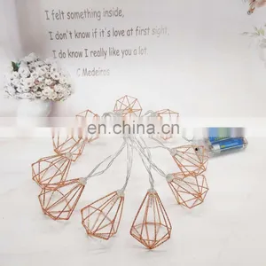 Good Quality Battery Powered LED Metal Diamond Shape String Light For Home Decoration thumbnail-4