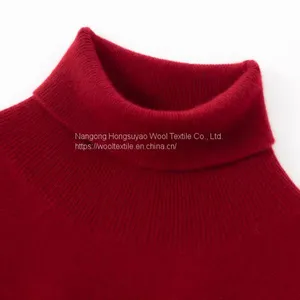 High Quality Custom Red Color Mens Knit Turtleneck Cashmere Sweater /Long Sleeve Roll Neck Pullover thumbnail-1