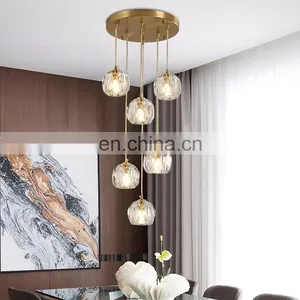 Decoration Luxury Lighting k9 Crystal Lamps Ceiling Chandelier Hanging Nordic Pendant Light thumbnail-1
