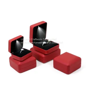 Custom Luxury Engagement Led Lighted Wedding Ring Necklace Jewelry Box for Sale thumbnail-1