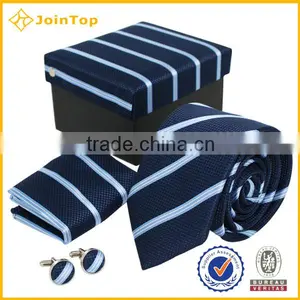 Checkered Man's Necktie 100 Silk Gift Tie Set With Cufflink thumbnail-2