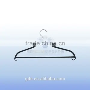 Non Slip Wire Clothes Hanger Black Plastic Coated Hanger thumbnail-1